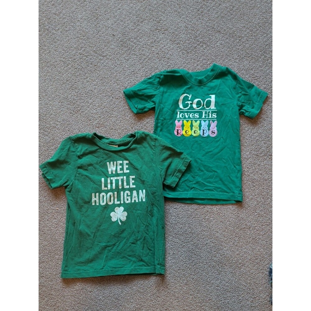 Kids Spring Graphic Tee - 'Wee Little Hooligan' & 'God Loves His Peeps' Set
